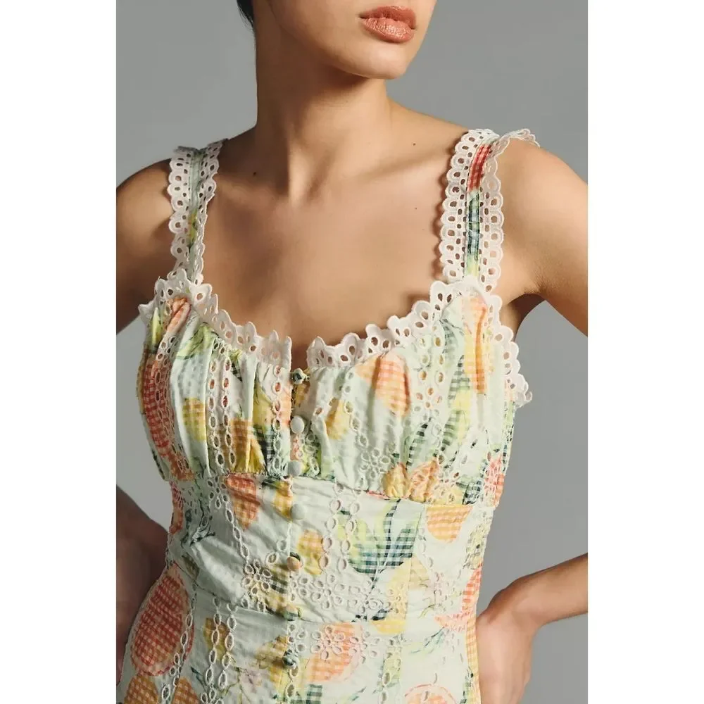 NWT By Anthropologie Ruffled Eyelet Dress - Picture 2 of 16